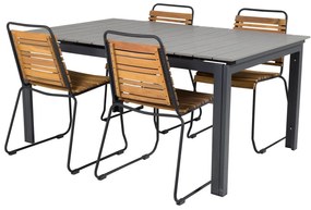 Σετ Τραπέζι και καρέκλες Dallas 3786, Polyξύλο, Ξύλο, Μέταλλο, Ξύλο: Ακακία | Epipla1.gr