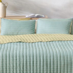 Ζεύγος Μαξιλαροθήκες Καπιτονέ (52x72) Kentia Zuccero 02 Green