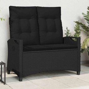 vidaXL Παγκάκι κήπου Μαύρο 105 x 60 x 112 εκ Ατσάλι και Πολυεστέρας