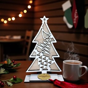 Επιτραπέζιο ξύλινο έλατο Λευκό