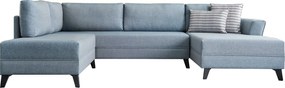 Corner Sofa-Bed Eris - Blue Blue