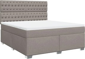 vidaXL Κρεβάτι Boxspring με Στρώμα Taupe 180x200 εκ. Υφασμάτινο