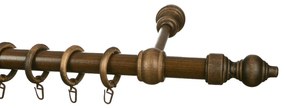 Κουρτινόξυλο Φ28mm Μονό 120cm Με Άκρα Grace Allure Walnut 680124