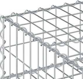vidaXL Ανασηκωμένο κρεβάτι gabion Ασημί