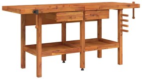 vidaXL Πάγκος Εργ. Συρτάρια/ Μέγγενες 192x62x83 εκ. Μασίφ Ξύλο Ακακίας