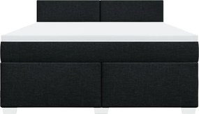 vidaXL Κρεβάτι Boxspring με Στρώμα Μαύρο 180x200 εκ. Υφασμάτινο