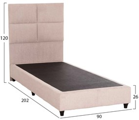 ΚΡΕΒΑΤΙ ΜΟΝΟ MILO HM652.32 ΜΠΕΖ TEDDY ΥΦΑΣΜΑ ΓΙΑ ΣΤΡΩΜΑ 90x200εκ