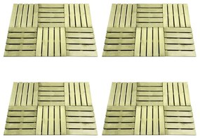 vidaXL Πλακάκια Deck 24 τεμ. Πράσινα 50 x 50 εκ. Ξύλινα