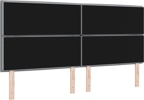 vidaXL LED κεφαλάρι Ανοιχτό γκρι ύφασμα