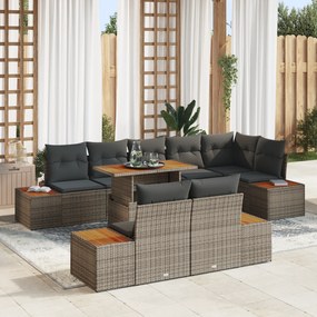 vidaXL Σέτ φαγητού για κήπο 9 pcs Γκρι, Καφέ 100 x 55 x 73 εκ
