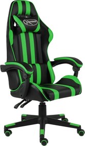 vidaXL Καρέκλα Racing Μαύρο / Πράσινο από Συνθετικό Δέρμα