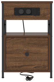 vidaXL Κομοδίνο Καφέ δρυς 40 x 31 x 60 εκ. Επεξεργασμένο ξύλο
