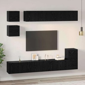 vidaXL Σετ επίπλου τηλεόρασης 8 pcs Μαύρη Οξυά Επεξεργασμένο ξύλο
