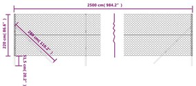 Συρματόπλεγμα Περίφραξης Ανθρακί 2,2 x 25 μ. - Ανθρακί