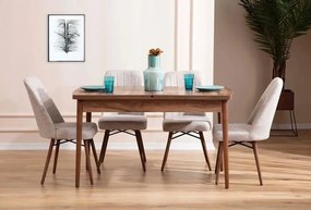 Extendable Dining Table &amp; Chairs Set (5 Pieces) Lidyana - Cream Cream