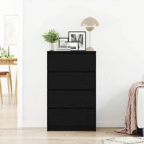 vidaXL Συρταριέρα Μαύρο Δρυς 60 x 35 x 98,5 εκ. από Επεξεργασμένο Ξύλο