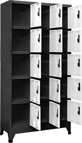 vidaXL Φοριαμός Ανθρακί και Λευκό 90 x 40 x 180 εκ. Ατσάλινος