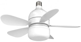 Ανεμιστήρας οροφής Kumtel KTF-201, 12W, 6500K/3500K, E27, LED, 3 λειτουργίες, 4 ταχύτητες, Τηλεχειριστήριο, Λευκό