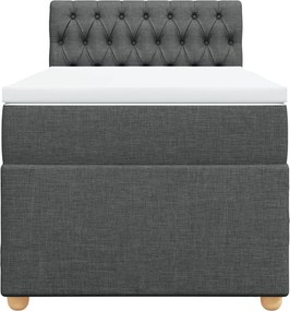 vidaXL Κρεβάτι Boxspring με Στρώμα Σκούρο Γκρι 80x200 εκ. Υφασμάτινο