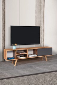 Έπιπλο Τηλεόρασης Καρυδί / Ανθρακί DAFLOR 160x35x18
