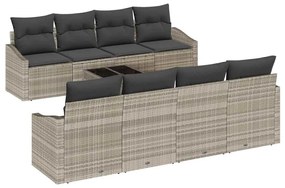 vidaXL Σετ Καναπέ Κήπου με μαξιλάρι 9 pcs Ανοιχτό γκρι 55 x 55 x 37 εκ