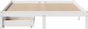 vidaXL Σκελετός Κρεβ. Χωρίς Στρώμα Λευκό 140x200 εκ Μασίφ Πεύκο
