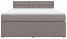 vidaXL Κρεβάτι Boxspring με Στρώμα Taupe 180x200 εκ. Υφασμάτινο