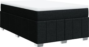 vidaXL Κρεβάτι Boxspring με Στρώμα Μαύρο 120x190 εκ. Υφασμάτινο