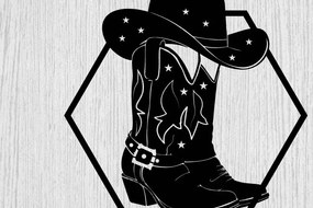 Intra απο ξύλο plywood 3mm-4mm πάχος -  κοπής με λέιζερ μεταλλικού τοίχου Cowgirl Δίασταση 40x50 cm INTRAFABR-99014203