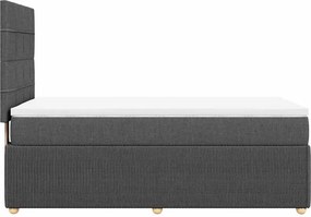 vidaXL Κρεβάτι Boxspring με Στρώμα Σκούρο Γκρι 90x190 εκ. Υφασμάτινο