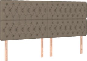 vidaXL Κρεβάτι Boxspring με Στρώμα Taupe 200x200 εκ. Υφασμάτινο