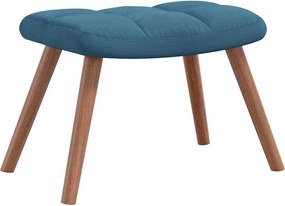 vidaXL Κουνιστή Πολυθρόνα με Σκαμπό Μπλε Βελούδο