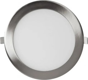 Led panel νίκελ ματ στρογγυλό χωνευτό 20W 230V 4000k ενδιάμεσο λευκό φως 120° 1700lm