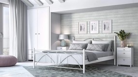 Κρεβάτι Paolo-90x200-Λευκό-Με ποδαρικό