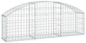 Συρματοκιβώτιο Τοξωτό 150x30x40/60εκ. από Γαλβανισμένο Χάλυβα - Ασήμι