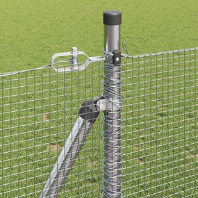 vidaXL Συρματόπλεγμα με Σκυρόδεμα 25 x 1 m Ασημί Δίχτυ