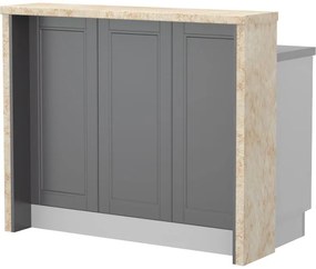 Πάγκος νησίδας Tahoma-Μήκος: 120 εκ.-Γραφίτης-Latino Marble