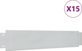 vidaXL Περιθώρια κήπου 15 τμχ. 100 x 20 cm Γαλβανισμένος Χάλυβας Ασημί