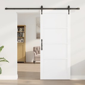 vidaXL Συρόμενη Πόρτα με Σετ Υλικών 'ORKDAL' Λευκή Στερεά Ξύλο Πεύκου