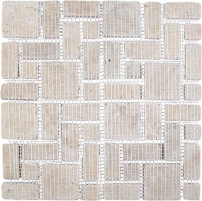 vidaXL Πλακίδια Μωσαϊκού Κρεμ 30 x 30 cm Μάρμαρο