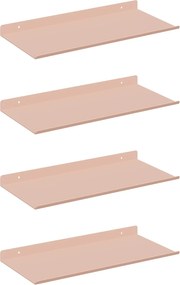vidaXL Πλωτό ράφι 4 τμχ. Ροζ 40 x 18 x 2,5 εκ. Ατσάλι