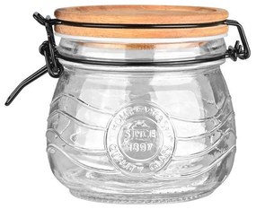 Δοχείο Αποθήκευσης Γυάλινο Allure 01-23881 500ml Με Κλιπ Καπάκι Natural-Clear Estia Wood, Glass