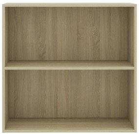 vidaXL Βιβλιοθήκη με 2 Ράφια Sonoma Δρυς 80x30x76,5 εκ. Επεξ. Ξύλο