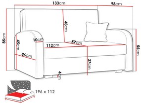 Καναπές κρεβάτι Columbus 162, Αριθμός θέσεων: 2, Αποθηκευτικός χώρος, 85x133x98cm, 57 kg, Πόδια: Ξύλο, Ξύλο: Πεύκο | Epipla1.gr