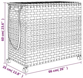 ΚΑΛΑΘΙ ΆΠΛΥΤΩΝ ΜΕ ΤΡΟΧΟΥΣ ΜΑΥΡΟ 66X35X60 ΕΚ. ΑΠΟ ΡΑΤΑΝ 372047