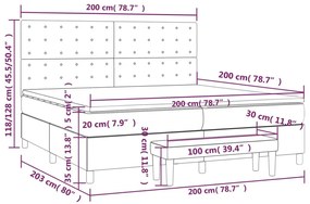 Κρεβάτι Boxspring με Στρώμα Taupe 200x200 εκ. Υφασμάτινο - Μπεζ-Γκρι