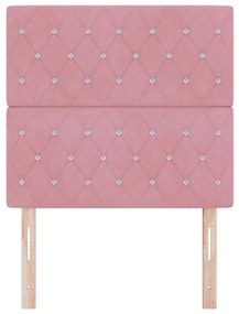 vidaXL Βελούδινο Κεφαλάρι Argyle με κεφαλάρι Ροζ 90 cm Βελούδο