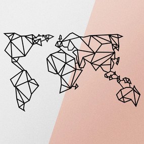 Decorative Metal Wall Accessory World Map Metal Decor 4 Black