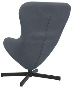 vidaXL Πολυθρόνα Αυγού Dark Grey Βελούδο