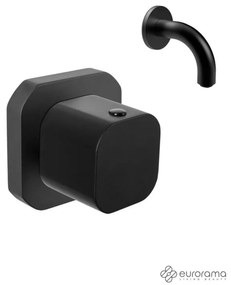 Eurorama Quadra Black Matt Στόμιο+Εκτροπέας εντοιχισμού περιστροφικός 3 εξόδων